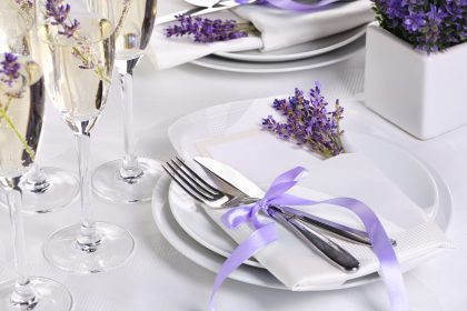 Table setting in Provence style